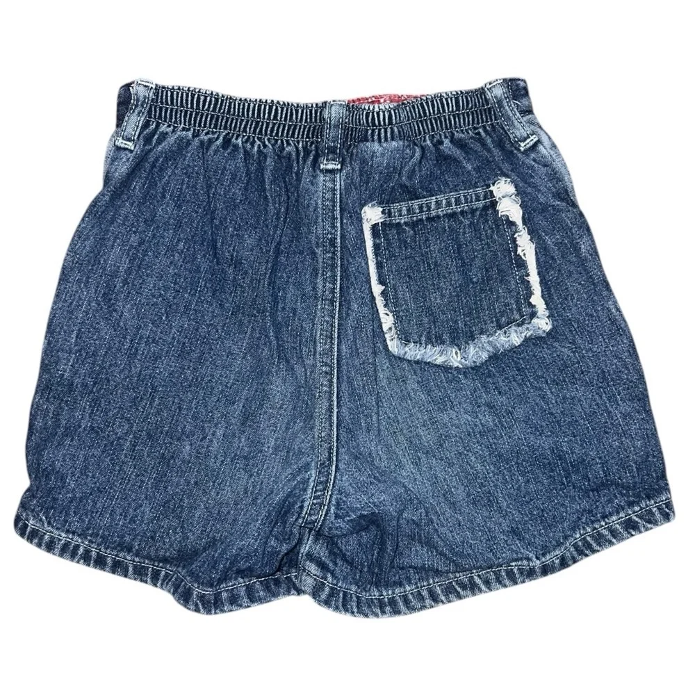 Vintage Oshkosh B'gosh Denim Skort 6 Patchwork Stars Florals Red Bandana 90s